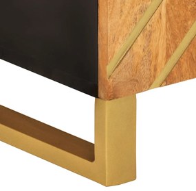 Móvel de TV 105x33,5x46 cm mangueira maciça castanho e preto