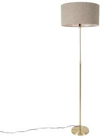 Candeeiro de pé ajustável dourado com abajur taupe 50 cm - Parte Design