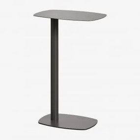 Mesa Auxiliar Retangular 40x25 Cm Em Aço Odelia Cinza Granito & ?65 Cm - Sklum