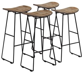 vidaXL Cadeiras de bar 4 pcs teca recuperada