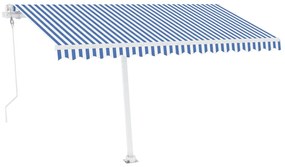 Toldo automático independente 450x350 cm azul e branco