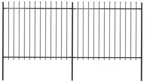 vidaXL Cerca de jardim com topo em forma de lança em aço 359x150 cm, preta