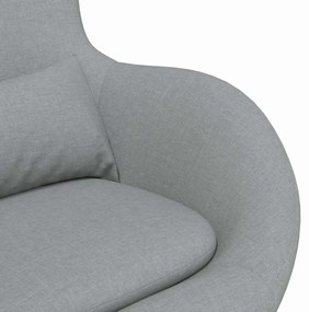 Poltrona Ovo VidaXL em Tecido Cinza Claro