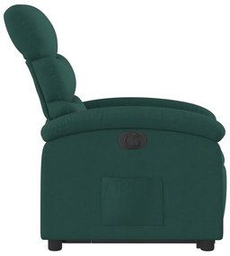 Poltrona elétrica reclinável/elevatória tecido verde-escuro