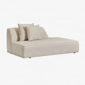Módulo Divã Direito Para Sofá Modular Estofado Cardea Bouclé Bege Creme - Sklum
