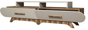 Móvel TV Flora – Nogueira e Creme – 205x50x36,8 cm