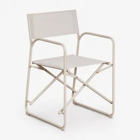 Pack De 4 Cadeiras De Diretor Dobráveis Para Jardim Em Aço Melida Tapioca Bege - Sklum