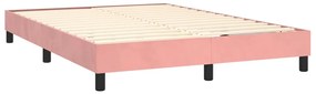 Cama com molas/colchão 140x200 cm veludo rosa