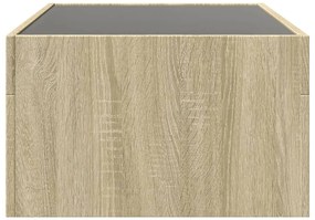 Mesa de centro luzes LED Infinity 90x50x30 cm carvalho sonoma
