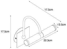 Candeeiro de parede de casa de banho clássico branco IP44 2 luzes - arco de banho Moderno