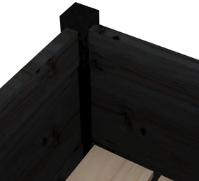 Vaso/floreira de jardim 31x31x70 cm pinho maciço preto