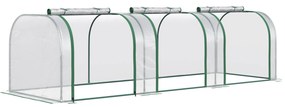 Outsunny Estufa para Jardim Estufa Pequena para Cultivo de Plantas com 3 Janelas 295x100x80 cm 3 Transparente e Verde