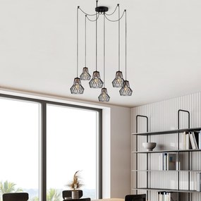 Chandelier Tortum – Preto – 140 cm