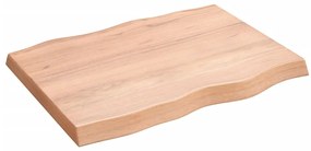 Tampo de mesa com bordas vivas carvalho tratado castanho-claro