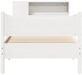 Cama sem colchão 75x190 cm madeira de pinho maciça branco
