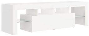 Móvel de TV com luzes LED 140x36,5x40 cm branco