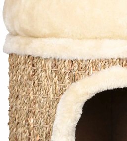 Ninho para gatos c/ almofadão luxuoso 33 cm ervas marinhas