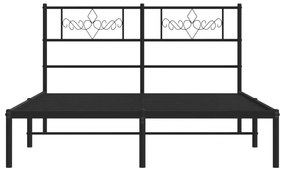 Estrutura de cama com cabeceira 160x200 cm metal preto