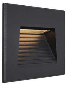Aplique de parede embutido moderno preto 11,5cm incl. LED IP65 - Trem Moderno