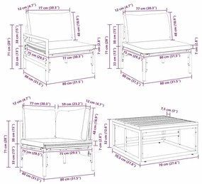 Conjunto de Sofá de Jardim 10 pcs Antracite Aço