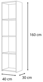 Estante LONI 160x40 cm cinza