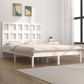 Cama sem colchão 120x190 cm madeira de pinho maciça branco