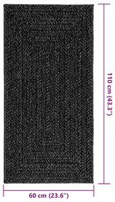 Tapete ZIZUR antracite 60x110 cm aspeto juta interior exterior