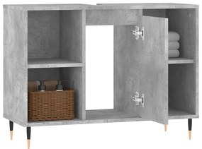 Móvel casa de banho 80x33x60 cm derivados madeira cinza cimento