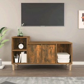 vidaXL Móvel p/ TV 100x35x55 cm madeira processada carvalho fumado
