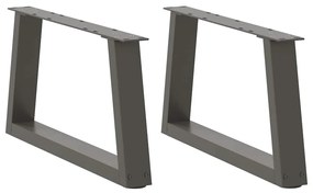 Pés para mesa de centro em V, 2 peças, antracite, 60x(30-31,3) cm, aço