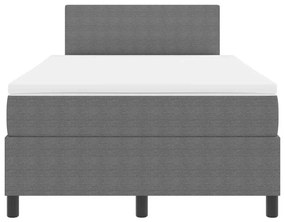 Cama Box Spring com Colchão &amp; LED Cinza Claro 120x200 cm Tecido de Vel