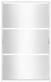 Sapateira + espelho 3 divisórias 63x17x102,5cm branco brilhante
