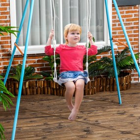 Baloiço para Crianças de 3-6 Anos com Luzes LED Baloiço Infantil com Altura do Assento Ajustável 39x16,5x120-180 cm Branco