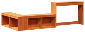 Cama sem colchão 75x190 cm madeira de pinho maciça castanho-mel