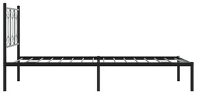 Estrutura de cama com cabeceira 100x200 cm metal preto