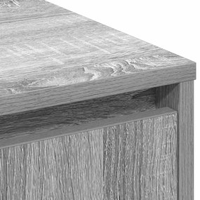 Aparador vidaXL com LED Cinza Sonoma 71x34,5x75 cm em madeira de engen