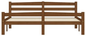 Estrutura de cama 160x200 cm pinho maciço castanho mel