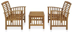3 pcs conjunto lounge de jardim madeira de acácia maciça