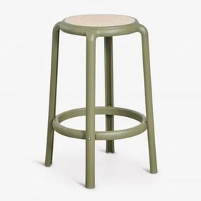 Banqueta Alta Em Polipropileno Omara ↑75 Cm & Verde Azeitona Intenso - Sklum