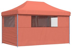 Tenda p/ festas pop-up dobrável 4 paredes laterais terracotta