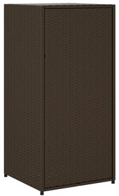 Armário de arrumação para jardim 55x55x111 cm vime PE castanho