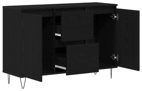 Buffet vidaXL Madeira de Carvalho Preto 101,5x35x70 cm