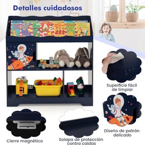 Armário 3 em 1 para crianças com 3 níveis Armário de arrumação para crianças para sala de jogos Jardim de infância 93 x 30 x 100 cm Azul