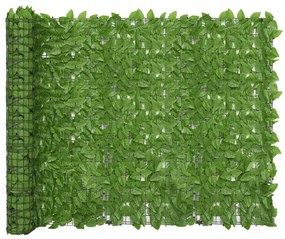 Tela de privacidade p/ varanda c/ folhas 300x150 cm verde