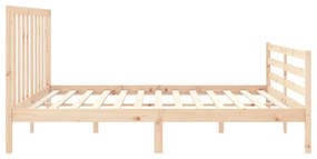Cama sem colchão 200x200 cm madeira de pinho maciça