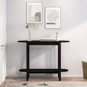 Mesa consola 110x40x80 cm madeira de pinho maciça preto