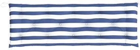 Almofadões p/ banco jardim 2 pcs 150x50x7 cm tecido azul/branco