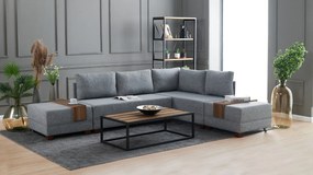 Sofá-cama de Canto Fly – Cinzento – 210x70x280 cm