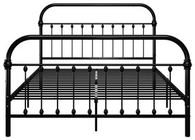 Estrutura de cama em metal 140x200 cm preto