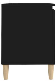 Móvel de TV com pernas de madeira maciça 103,5x35x50 cm preto